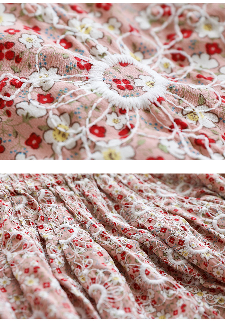 Literary Floral Thin Large A-Line Skirt