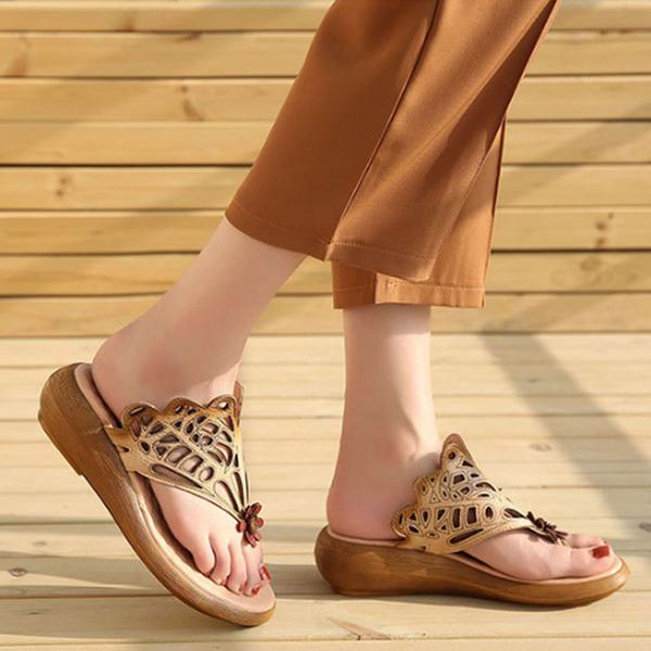 Women 2022 Casual Leather Shoes Beige Portable Slippers