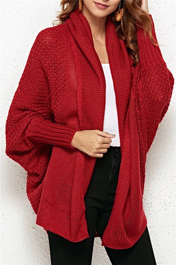 Colbie Dolman Cardigan - Red