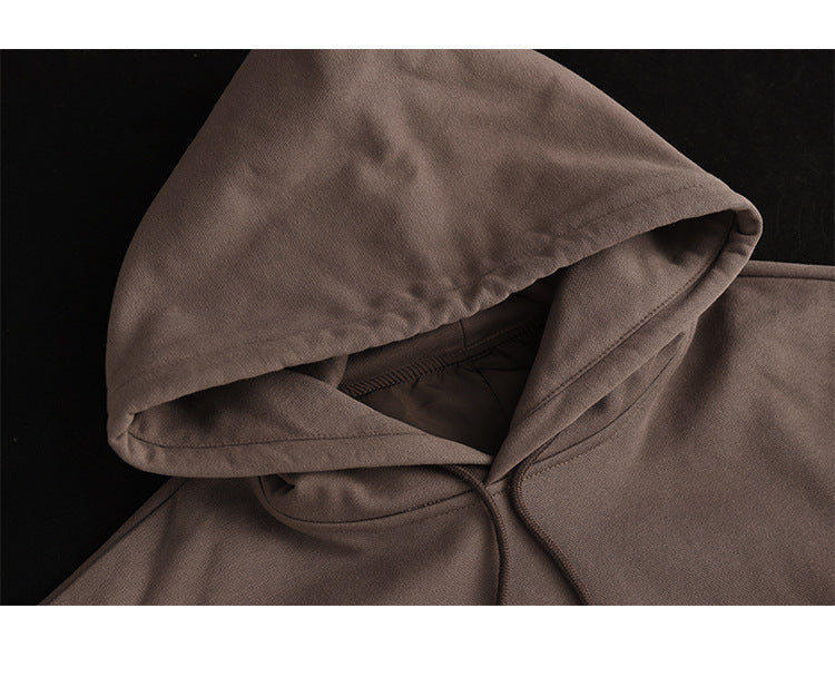 Loose Warm Patchwork Hooded Padded Sweatshirt