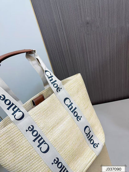 Chloe Minimalist Woven Tote Bag 30x28cm