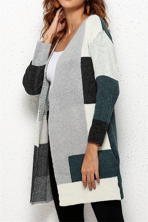Knit Multi color Long Sleeve Cardigan