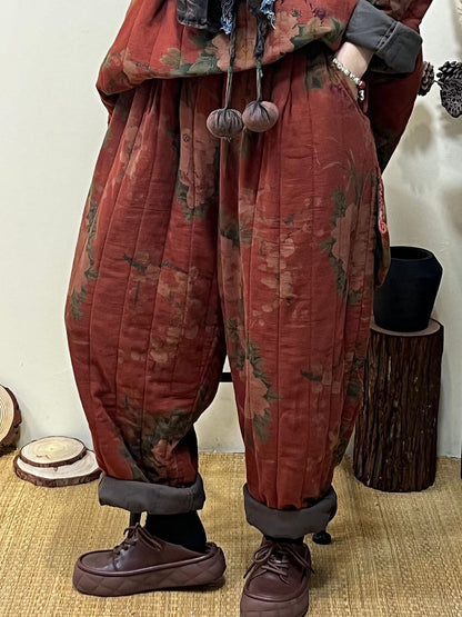 Autumn Vintage Floral Causal Harem Pants