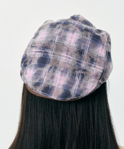 Korean Version Versatile Pink Purple Tie Dye Beret Hat