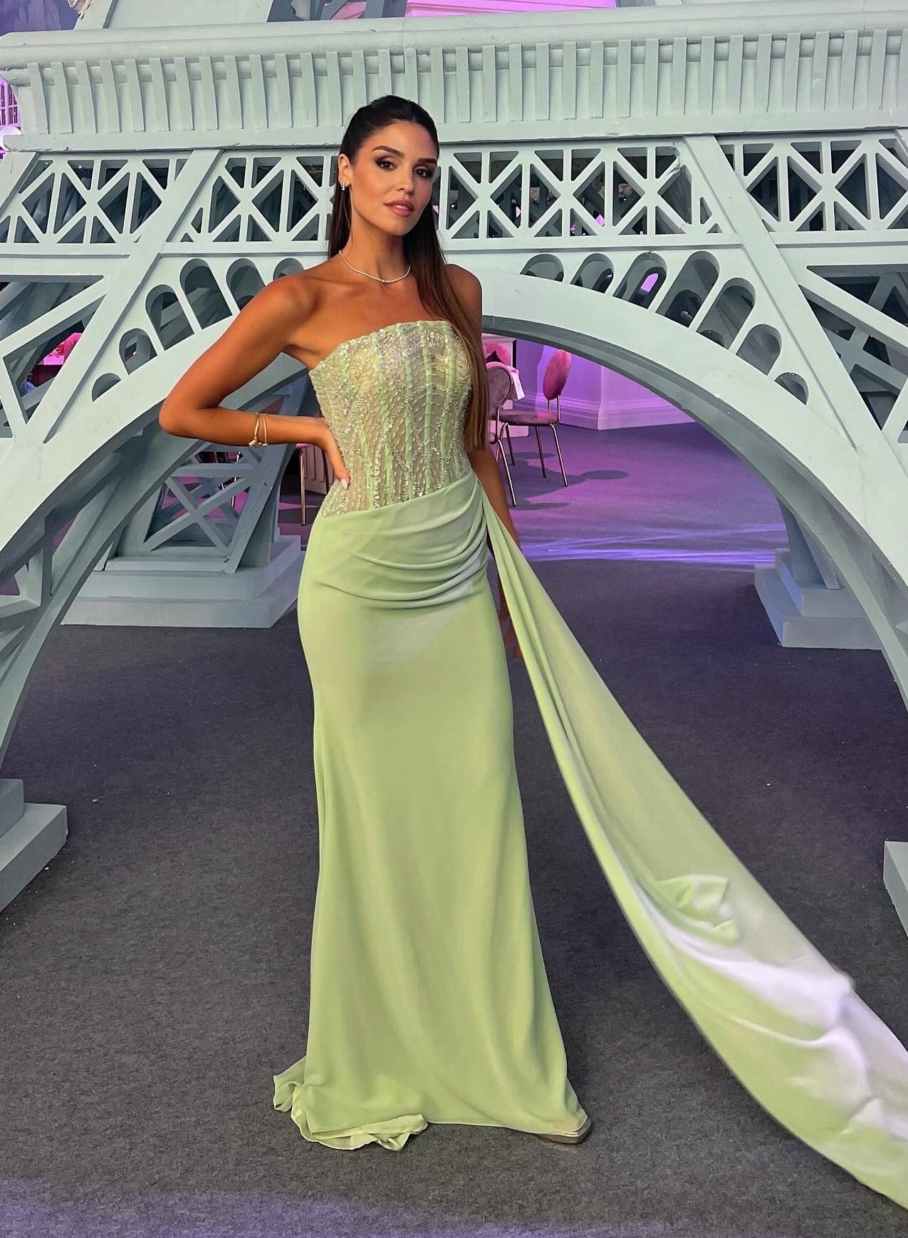 Sexy Bandeau Slim-Fit Stitching Elegant Dress