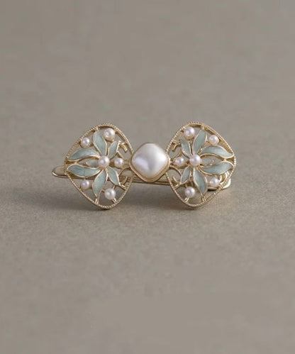 Chinese Style Blue Alloy Pearl Hollow Out Hairpin