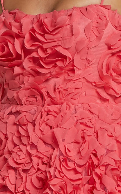Alvia Mini Dress 3d Flower Full Skirt Dress in Hot Pink