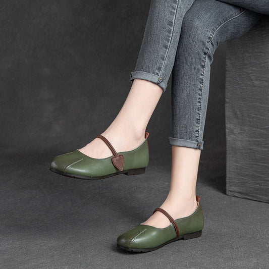 Women Spring Summer Retro Leather Casual Shoes