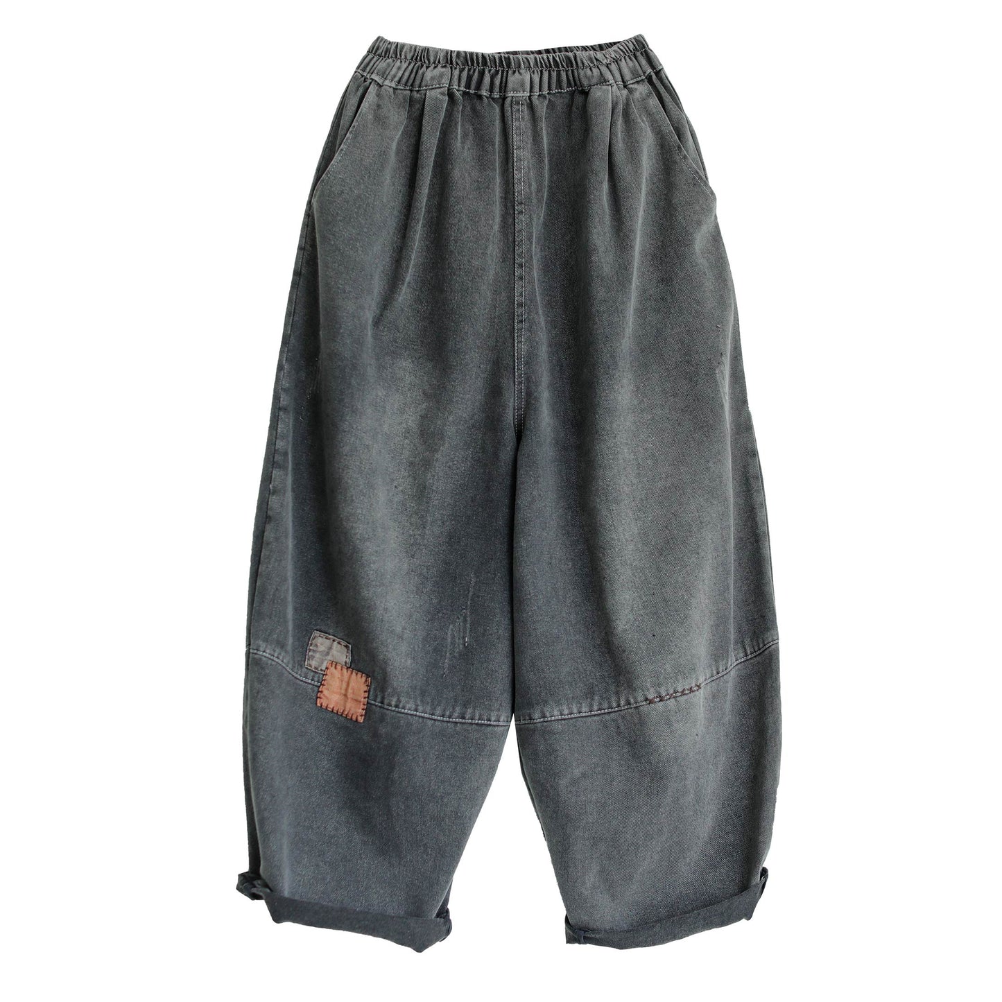 Retro Patchwork Autumn Loose Casual Jeans
