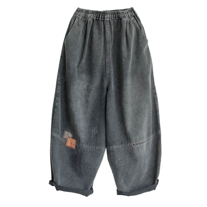 Retro Patchwork Autumn Loose Casual Jeans