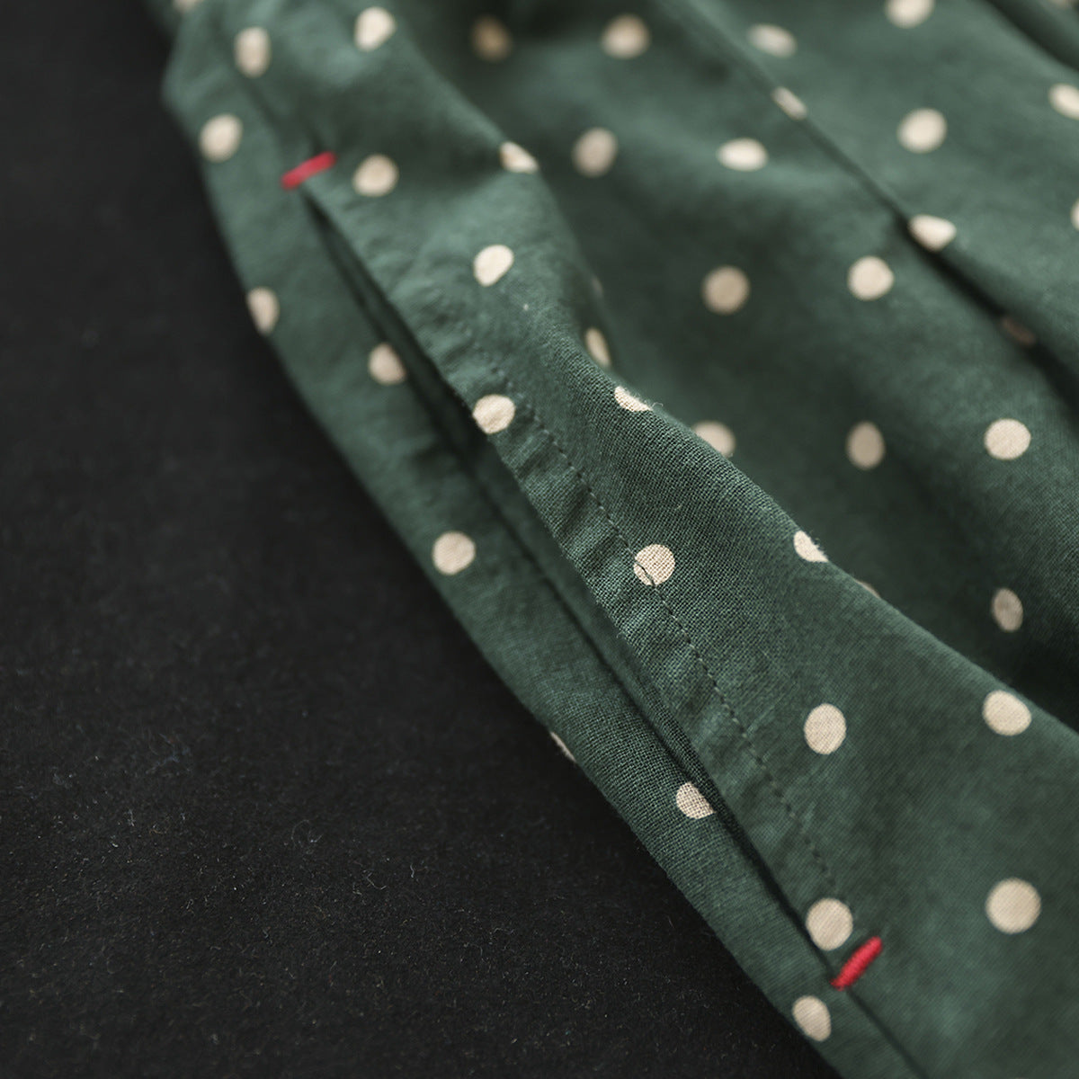 Literary Temperament High Waist Polka Dot Skirt