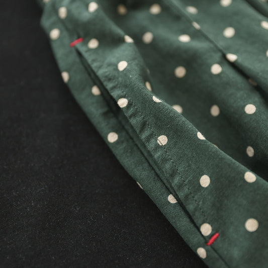 Literary Temperament High Waist Polka Dot Skirt
