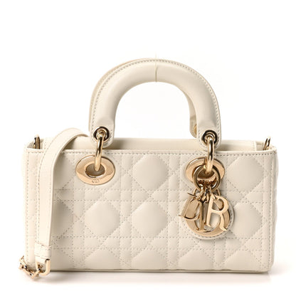 Lambskin Cannage Small Lady D-Joy Latte