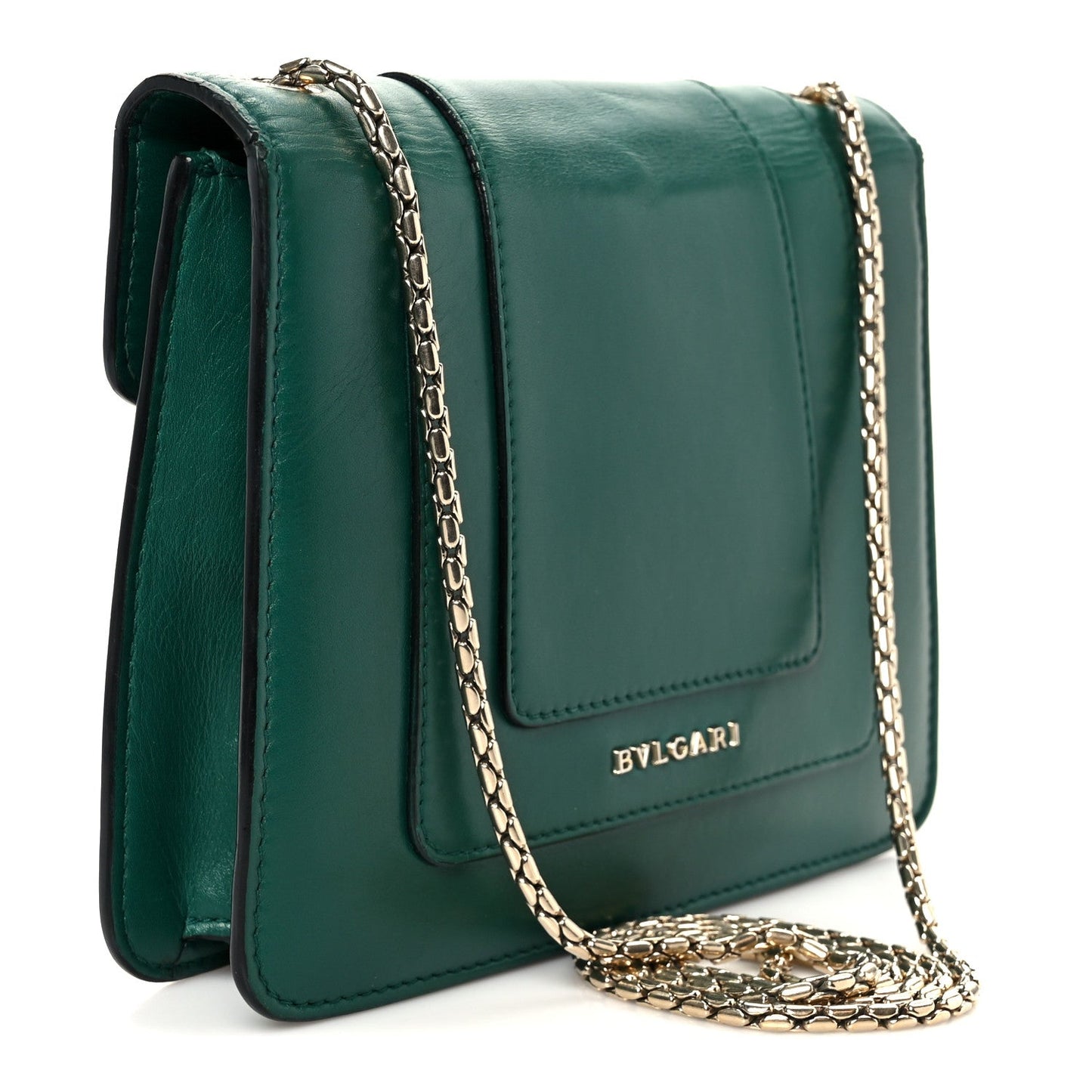 Calfskin Small Serpenti Forever Snake Strap Crossbody Bag Emerald Green