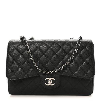 Caviar Quilted Jumbo Single Flap Black