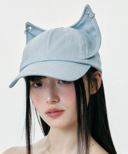 Japanese Style Cute Cat's Ears Denim Baseball Cap Hat