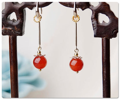 Onyx Antique Simple Earrings