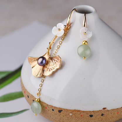Vintage Asymmetric Flower Earrings