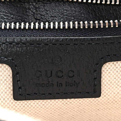 GG Supreme Monogram Textured Dollar Calfskin Web Studded Mini Ophidia Flap Shoulder Bag Beige Blue