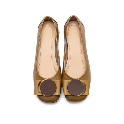 Spring Summer Retro Leather Wedge Casual Shoes