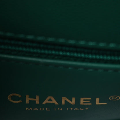Caviar Quilted Extra Mini Coco Handle Flap Green