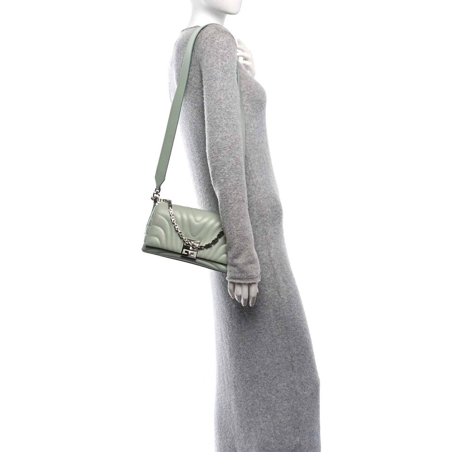 Calfskin Quilted Small 4G Shoulder Bag Light Green