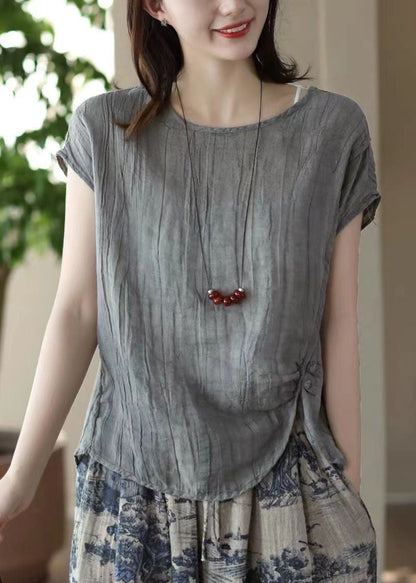 Fitted White Asymmetrical Linen Beach Vest Summer