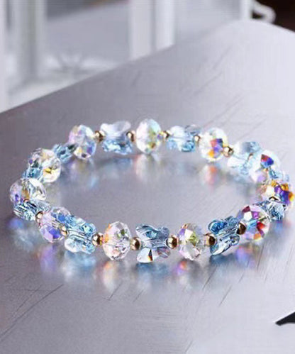 Beautiful Rainbow Crystal Butterfly Beading Chain Bracelet