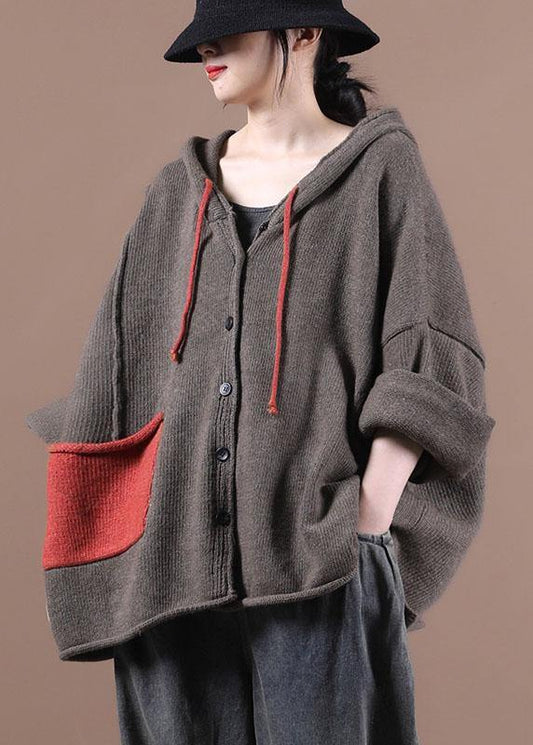 New Chocolate Loose Long sleeve Fall Sweater Jackets