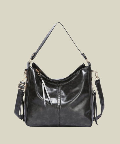 DIY Caramel Large Capacity Faux Leather Shoulder Bags