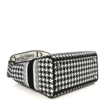 Canvas Houndstooth Embroidered Medium Lady D-Lite Black White