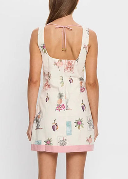Bohemian Beige Slash Neck Patchwork Mid Dresses Summer