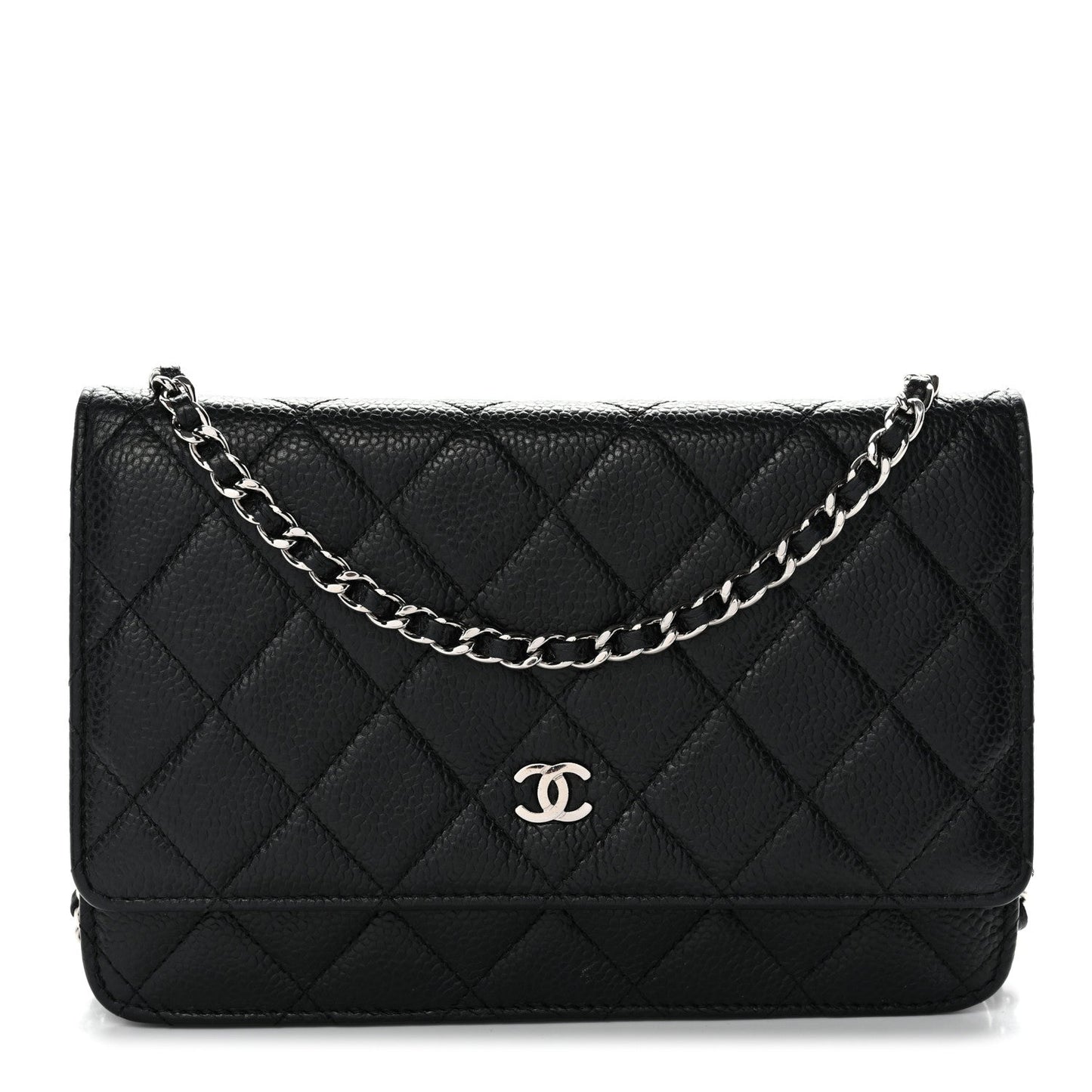 Caviar Quilted Wallet On Chain WOC Black