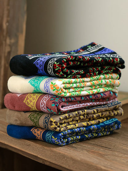 5 Pairs Women Vintage Floral Socks