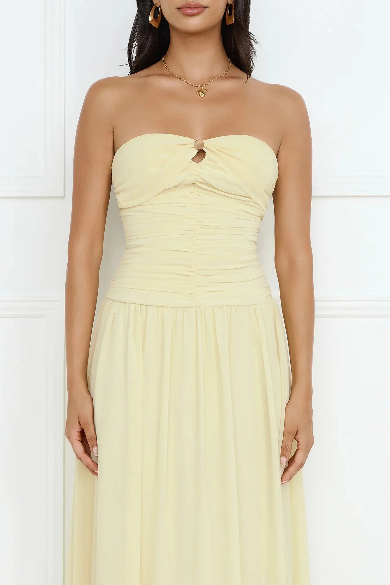 Enchanted Edit Strapless Maxi Dress Yellow