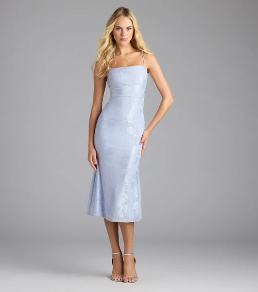 Chic Masterpiece Low Back Lace Midi Dress