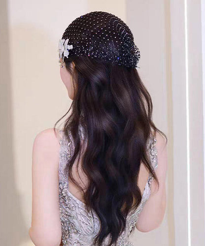 Art Black Tulle Zircon Butterfly HairPiece