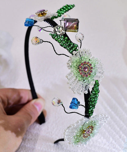 Art Multicolor Acrylic Crystal Pearl Floral HairPiece