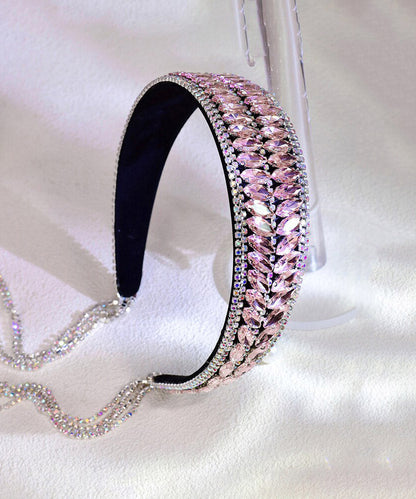 Art Pink Acrylic Crystal Zircon HairPiece