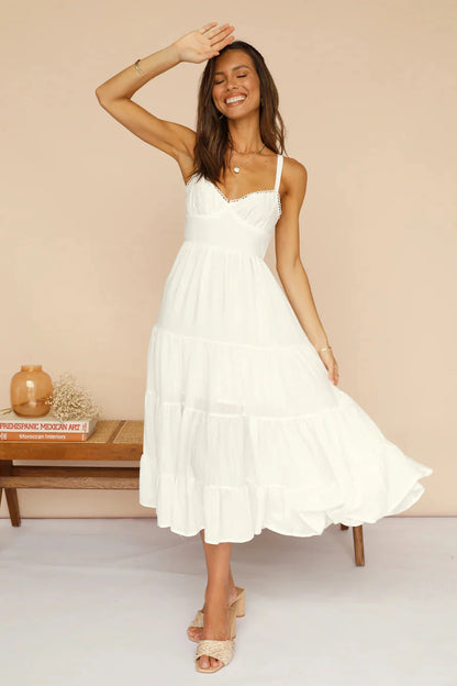 Somebody New Midi Dress White
