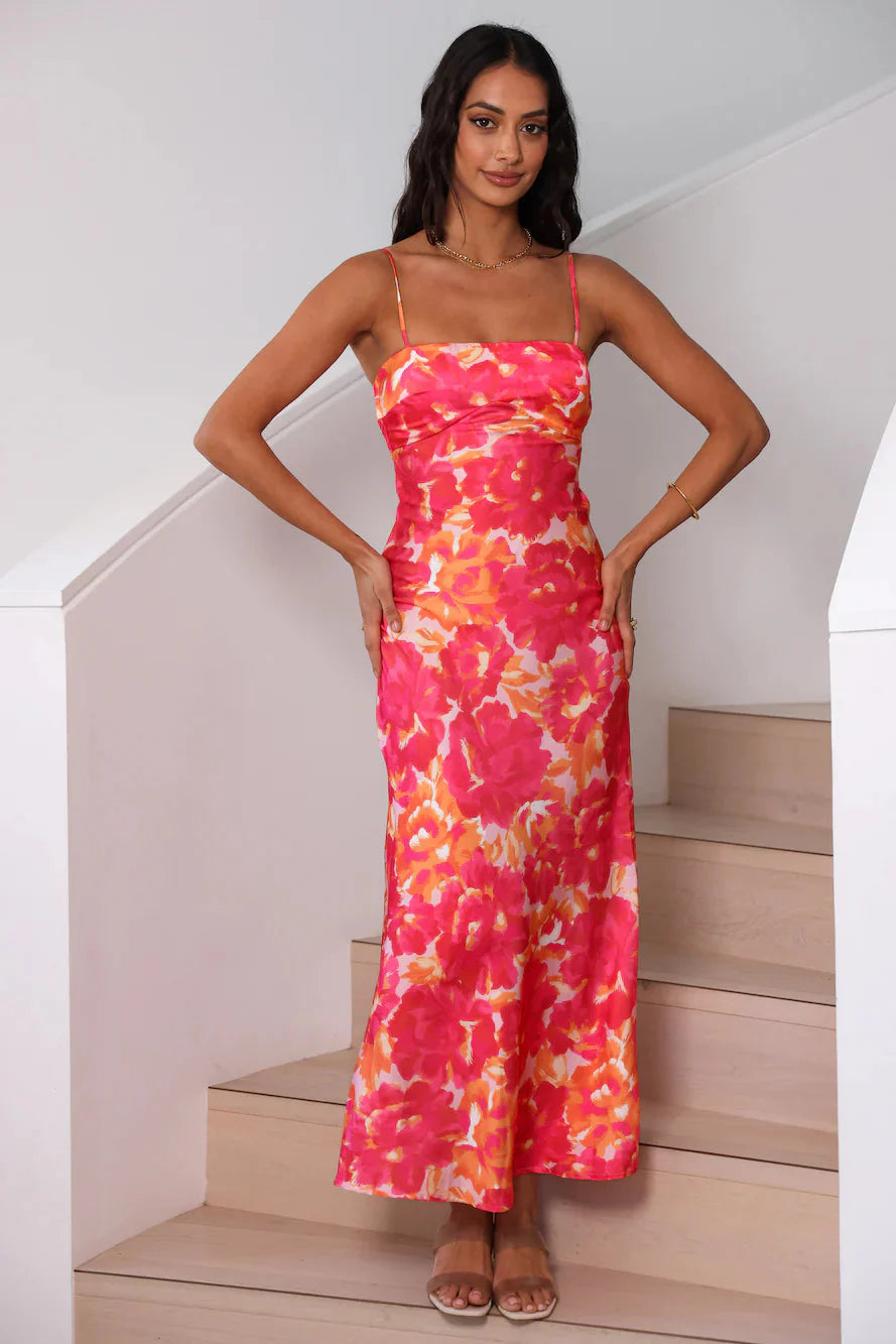 Starry Haze Midi Dress Pink