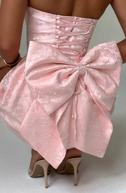 Elenora Mini Dress - BLUSH/IVORY