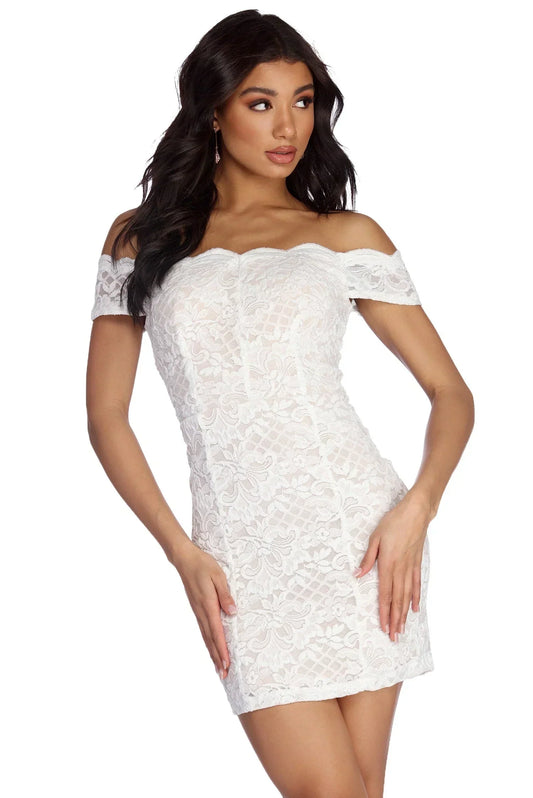 Andrea Formal Glitter Lace Dress