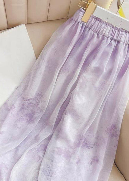 Beach Yellow Elastic Waist Girls Lantern Pants