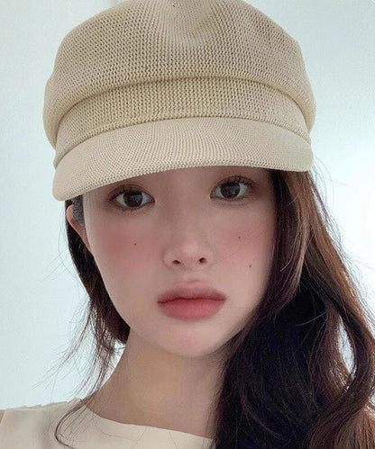 Beautiful Beige Versatile Knit Breton Hat