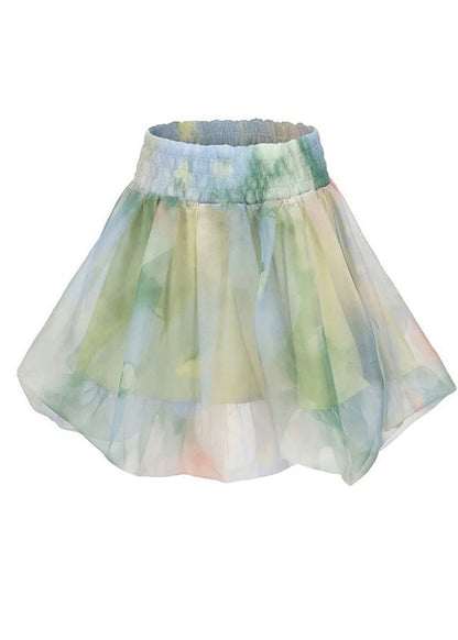 Beautiful Green Backless Print Chiffon Strapless Vests Summer
