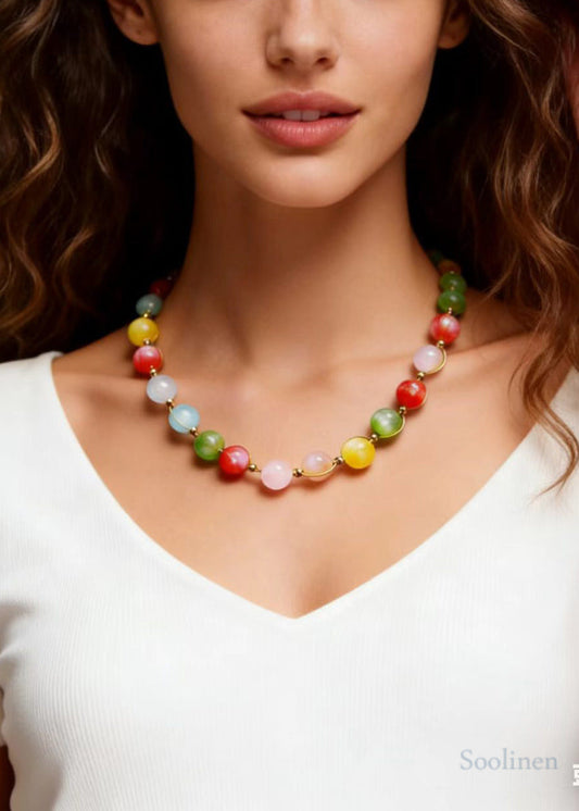 Beautiful Rainbow Crystal Princess Necklace