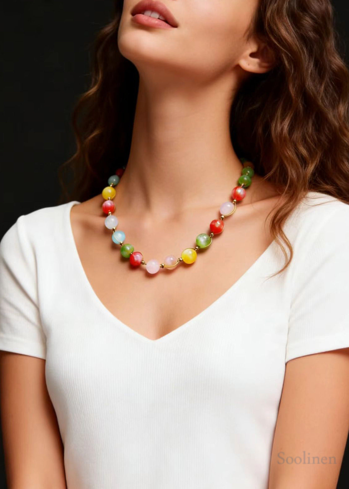 Beautiful Rainbow Crystal Princess Necklace