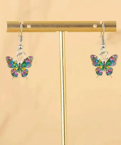 Beautiful Rainbow Stainless Steel Acrylic Butterfly Drop Earrings