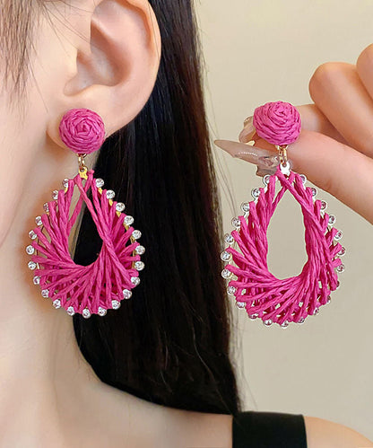 Beautiful Rose Alloy Zircon Caoteng Drop Earrings